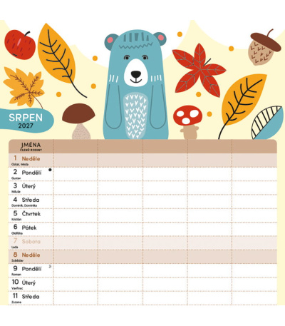 Nástěnný kalendář poznámkový Rodinný ... - BNL10-27 9