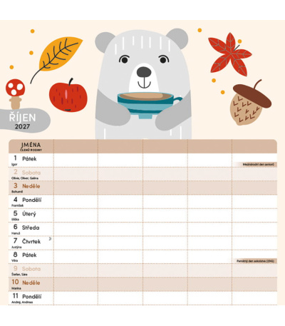 Nástěnný kalendář poznámkový Rodinný ... - BNL10-27 11