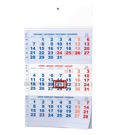Nástěnný kalendář Tříměsíční - A3 (s ... - BNC1-27 1