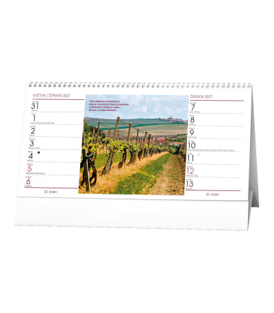 Stolní kalendář Víno - 14denní 2027 - BSE1-27 2