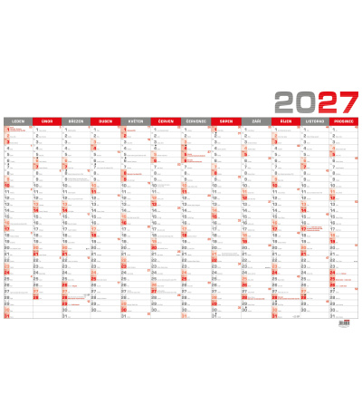 Nástěnný kalendář roční B1 (96,4 x 67... - BKA5-27 1