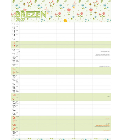 Nástěnný kalendář Rodinný plánovací -... - BNC9-27 4