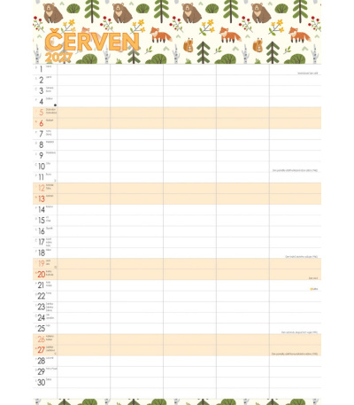 Nástěnný kalendář Rodinný plánovací -... - BNC9-27 7