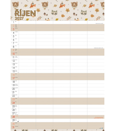 Nástěnný kalendář Rodinný plánovací -... - BNC9-27 11