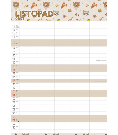 Nástěnný kalendář Rodinný plánovací -... - BNC9-27 12