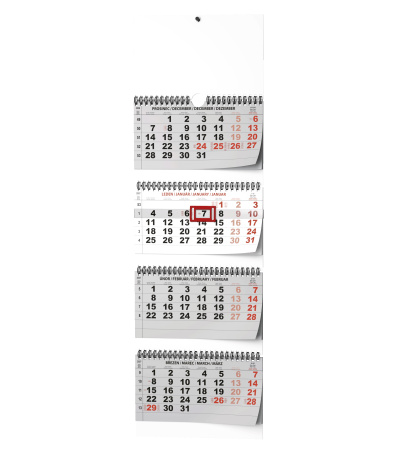 Nástěnný kalendář Čtyřměsíční - sklád... - BNC6-27 1