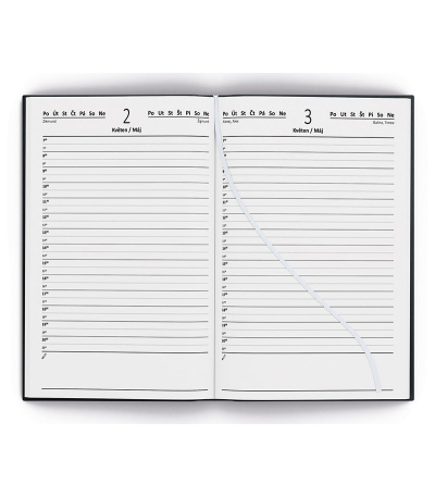 Diář - Denní záznamy A4 - černá 2024 - BU019-2-24 2